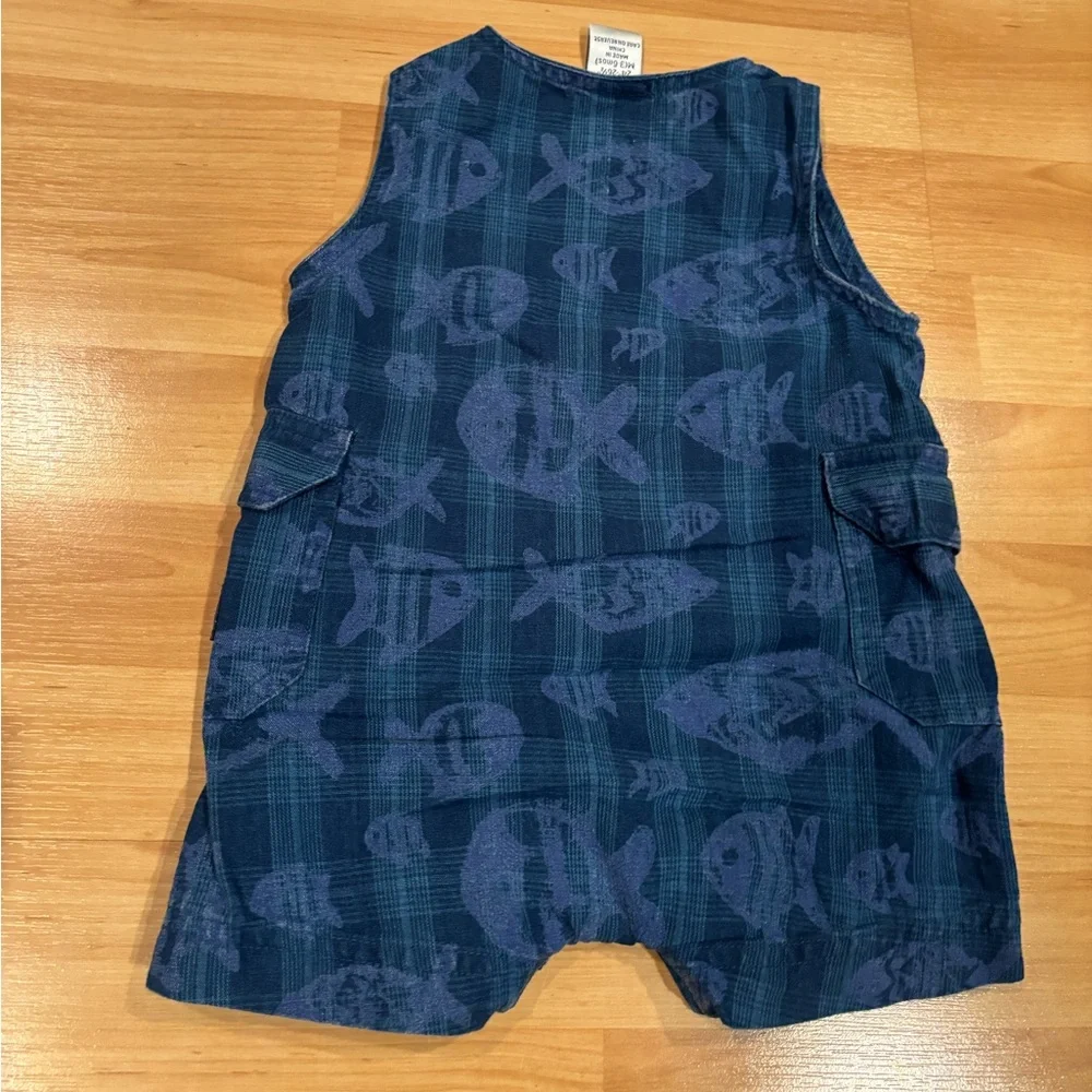 Vintage / Y2K OshKosh B'gosh Blue‎ Fish Print Romper